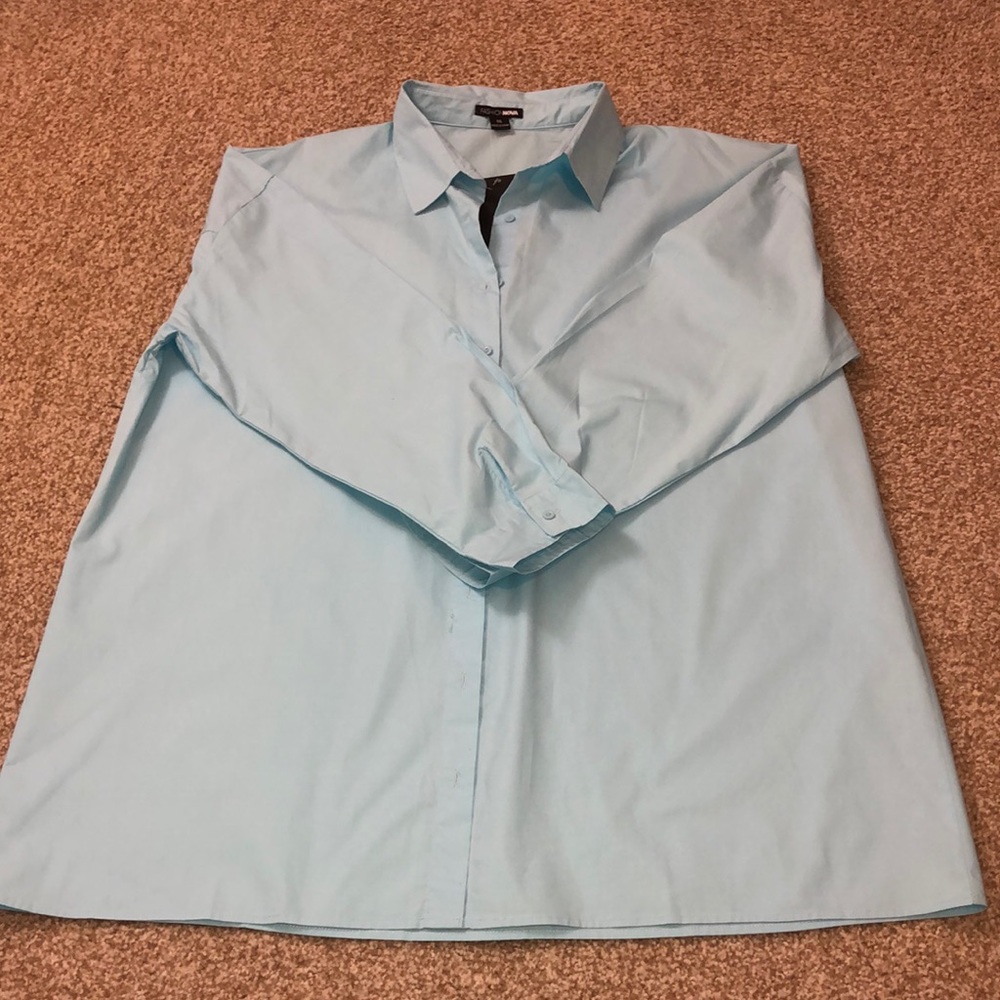 Blue brand new plus size boyfriend button up
